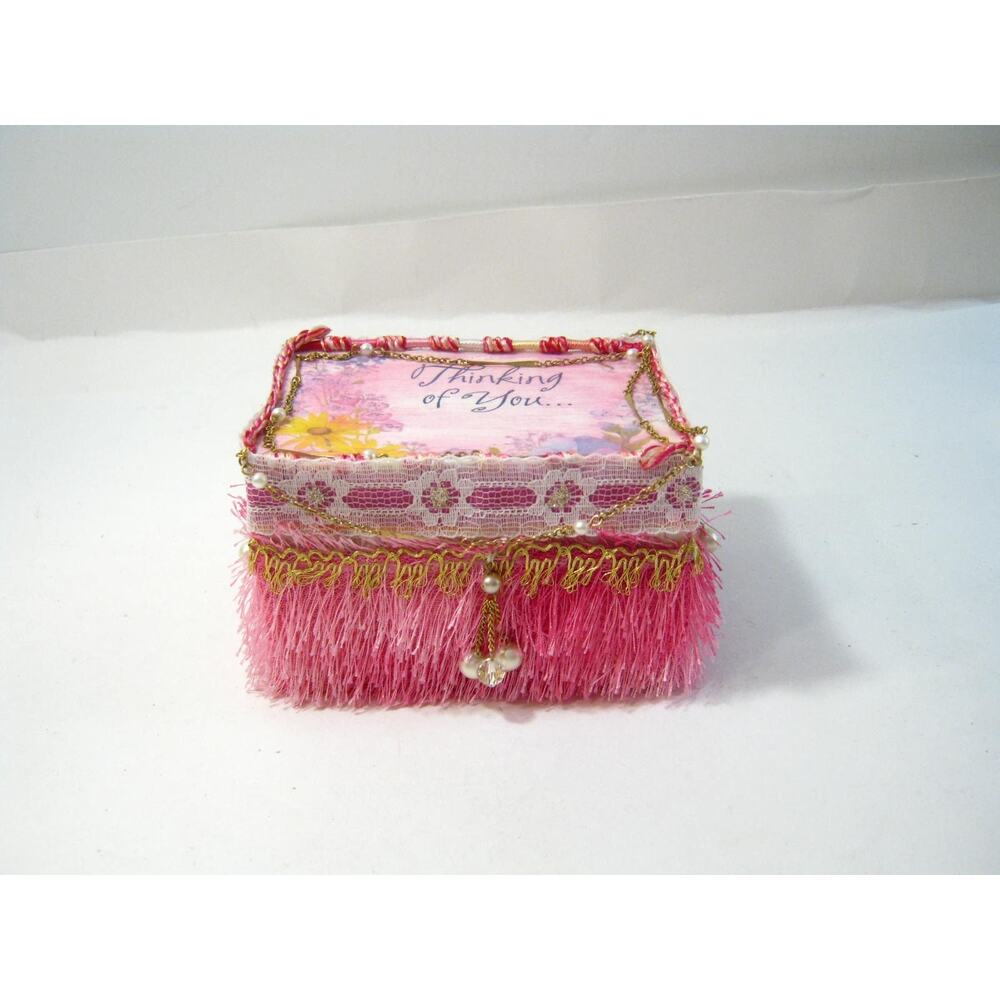 Handcrafted Keepsake Trinket Box for Mementos Desk Items w/ Journal Potpourri - Picture 9 of 10